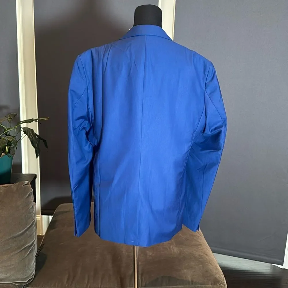 Men’s Mogu Blue 3 Piece Suit TwoButton Notched Lapel Size 40 Jacket 36 Pants NWT